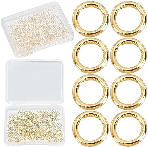CREATCABIN 500Pcs 18K Gold Plated Open Jump Rings Small Stainless Steel Connectors With Plastic Container Charm Jump Ring Round Bulk for Jewelry Making Craft Bracelet Necklace Earring DIY 2.5mm