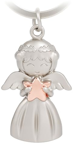 GZXYA Schutzengel Schlüsselanhänger Glücksbringer Anhänger, Engel mit Herzen für Prüfungen oder Auto, geeignet als Geschenke für Frauen, Freundin, Kollegen. (1415 Roségold)