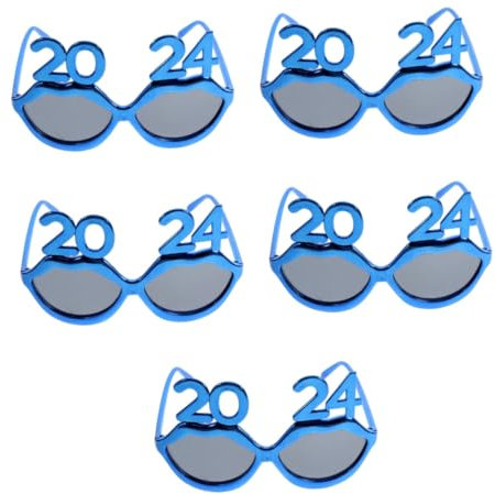 Gadpiparty 5st 2024 Brille Kostüm Brille Fotogeschenk Cosplay-brille Zahlenbrille Neujahr Versorgung Neujahrsparty-brille Brillen 2024 Männer Und Frauen Leistungsrequisiten Kleidung Stk