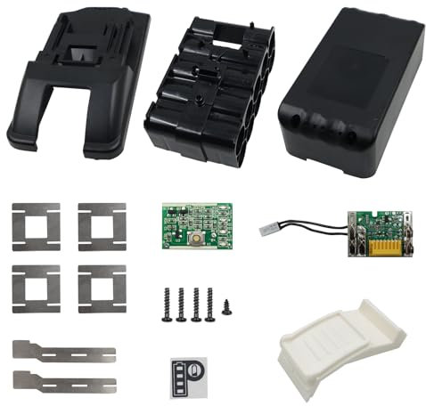 Aernair 18v Akku 8Ah Gehäuse Akku Platine Reparatur Kompatibel Mit Makita 18v LXT Akku, Gehäuse Batterie 21700 Box DIY Ersatzakku Akku-Gehäuse Teile Deckel Ersatz (10 * 21700)