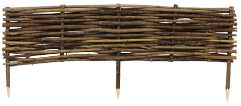 Bordure de Parterre Taille 100x30 cm 10 pièces – Clôture en Bois – Clôture en noisetier à enfoncer dans Le Sol – Palissade pour séparer Les chemins de parterres de Fleurs et Les parterres de Jardin