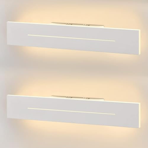 ZMH 2er set Wandleuchte Innen Wandlampe LED- 30CM Modern Flurlampe Warmweiß Schlafzimmer Weiß Treppenhauslampe 8W Wandbeleuchtung für Flur Wohnzimmer
