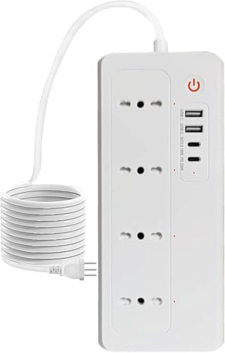 ZigBee 3.0 Smart Mehrfachsteckdose Jinvoo Timer-Funktion Smart Steckdose mit 4 Steckdosen 2 USB-Ports Schutz 16A 3500W Type-C 20W Ladeports arbeiten mit Alexa Google Assistant CE RoHS (ZB-302LZ-PA20)
