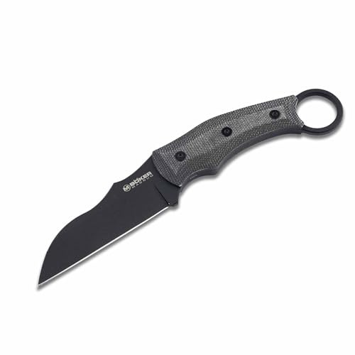 Magnum BÖKER Straight Karambit - Full-Tang Karambit mit Kydex-Scheide & Gürtel-Adapter - taktisches Messer feststehend mit Micarta Griff & Ring