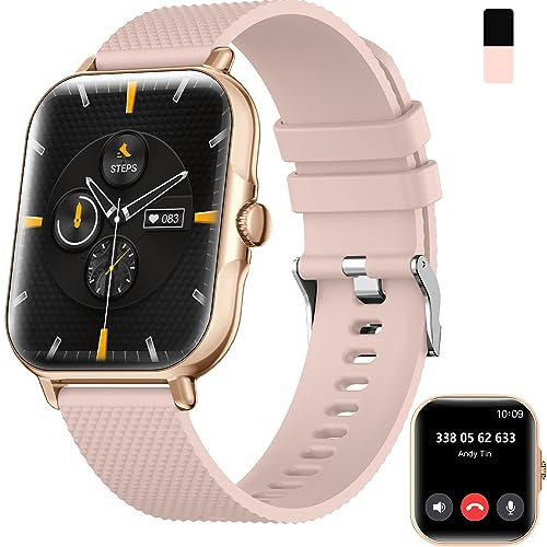 zaisia Smartwatch Uomo Donna, 1.85 Orologio Smartwatch con Chiamare/Rispondere, Molteplici modalità Sportive con Contapassi/Sonno/Cardiofrequenzimetro, IP68 Smart Watch per Andorid iOS