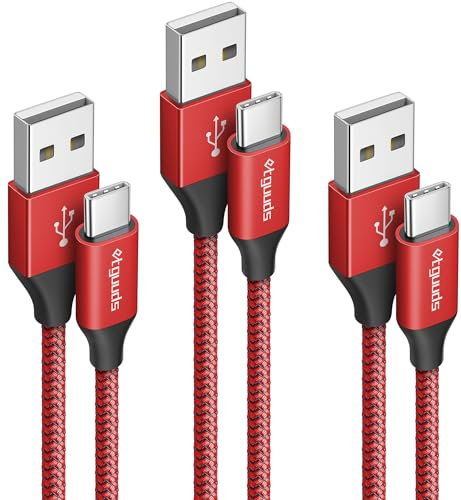 etguuds iPhone 16 Pro USB C Cable, (1M/1M/2M) USB C Charger Cable 3A Fast Charging Nylon Phone USBC Lead for iPhone 16 15 Pro Max Samsung S23 S22 S21 A53 A54 Tab A8/ A9 Pixel 6/7/8