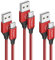 etguuds Cable USB C [3Pack 1/1/2M], iPhone 16 Cable USB Tipo C Carga Rápida 3A Nylon Trenzado Cable USB A a C Compatible con iPhone 15 Pro Galaxy S23 S21 S20 S10 Huawei P40 P30(Rojo)