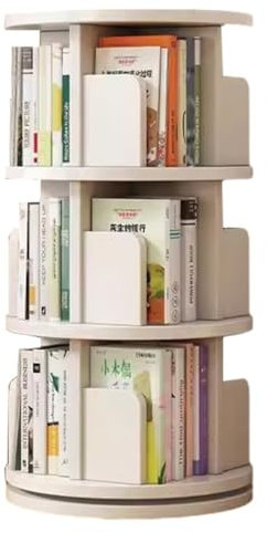 Drehbares Bücherregal mit 6 Ebenen, für Kinderbücher, 360° drehbar, Bilderbuchregal, Bodenecke, Zeitschriftenständer und Bücherregal für Wohnzimmer, Arbeitszimmer und Schlafzimmer (51 x 97 cm)