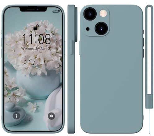 WXX für iPhone 14 Plus Hülle Silikon Case, Handyhülle für iPhone 14 Plus Dünn Slim mit Microfiber, Kratzfeste Rundumschutz Case Hülle für iPhone 14 Plus 6.7'' Grau Blau
