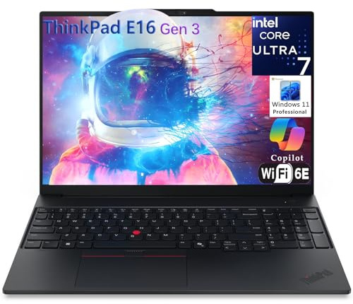 Lenovo ThinkPad E16 Gen 3 16 FHD+ Business Laptop Computer, Intel 16-Core Ultra 7 255H (Beat i9-13900H), Arc 140T, 64GB DDR5 RAM, 4TB PCIe SSD, WiFi 6E, Bluetooth 5.3, Webcam, Windows 11 Pro