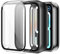 Rojeuinn 2 Pezzi Cover custodie per Xiaomi Smart Band 9 Pro custodia protettiva con protezione per lo schermo,protettiva rigida per PC360°antigraffio antipolvere ultrasottile-Trasparente+Nero