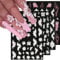 5D Embossed White Flowers Nail Stickers, SXVME 4 Sheets Self-Adhesive Flowers Nail Decals, Spring Floral Nail Art, Rose Butterfly Stickers for Nail Art, 3D Acrylic Flowers for Nails, Manicure Decor
