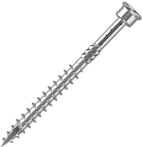 QUADROFIX TERRIX – Passivierung + Wachsung – Gehärteter C2-Edelstahl mit passivierter und gewachster Oberfläche Terrassenschrauben Torx T25 | 200 Stück mit Bit | Für Holzterrassen und Fassaden (5x60)