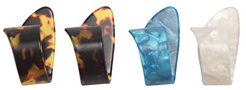 Qusedwey 4 Pieces Thumb Finger Guitar Pick Celluloid Mediator Thumbpick for Acoustic Electric Guitarra Thickness