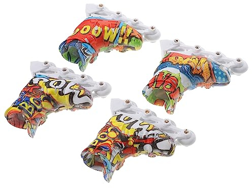 Fingerschuh Rollschuh Satz 2 Paare Kunststoff Kleiner Desktop Spielzeug | Freizeit Am Schreibtisch und Fingerbewegung, Trainiert Fingerflexibilität, Druck Zufälliger Stil