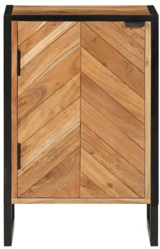 HEFZGDB Badschrank 40x30x60 cm Massivholz Akazie und Eisen Büroschrank Schuhschrank Badezimmerschränke Medikamentenschrank für Wohnbereich Gästezimmer Küche Toilette