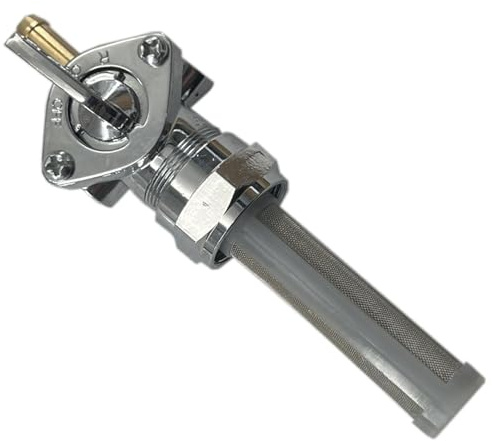 Fuel Valve Petcock with Shut Off Valve Compatible with Sportster Big Twin 1975-2006 Replace 62168-81, For 1/4 ID Fuel Hose, 22mm