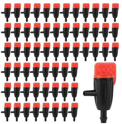 60 Stück Micro Spray Bewässerungstropfer Mit Einstellbarem Durchfluss, 4/7 Micro Drip Verstellbares Bewässerungssystem, Bewässerungs Sprinkler Einstellbar, Einstellbare Bewässerungstropfer Für Garten