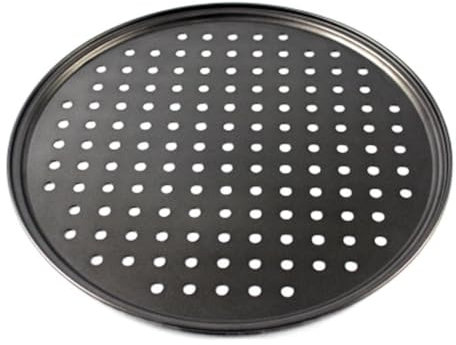 ZSREYFNB Pizzateller 1 Stück 26/28 / 32CM Kohlenstoffstahl Antihaft-Pizza-Backform Mesh Tablett Platte Runde Tiefe Schale Pizzaform Backformen Backwerkzeug Pizzabrett(32cm)