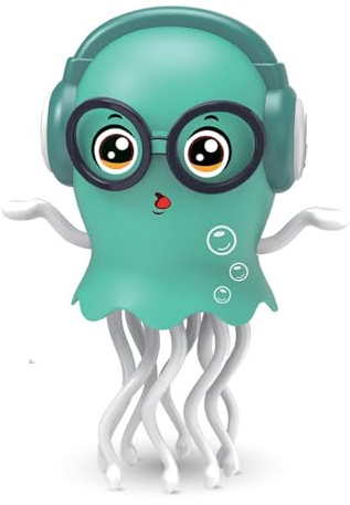 Qxbuhe Dancing Octopus Toy,Smart Tentacle Explorer,Crawling Dancing Automatic Obstacle Sensor Toys,Electric Crawling Octopus with LED Lights & Music (Green Jellyfish)