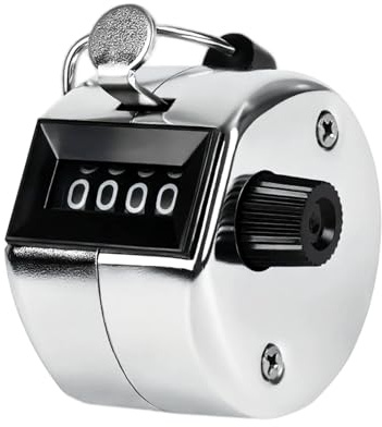 LKbeuuu Metal Handheld Tally Counter, Clicker Counter with 4 Digit Display, Hand Mechanical Counter for Counting, Golf, Baseball, Knitting, Coaching, Fishing and Laps