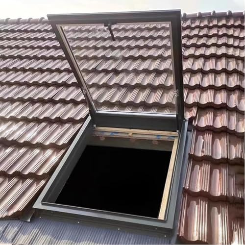 ZHANGGL Finestra a lucernario in vetro per tetto piatto, 59,9 cm, con ventilazione fissa per installazione sotterranea, copertura per tetto inclinato/piatto per una maggiore luce naturale