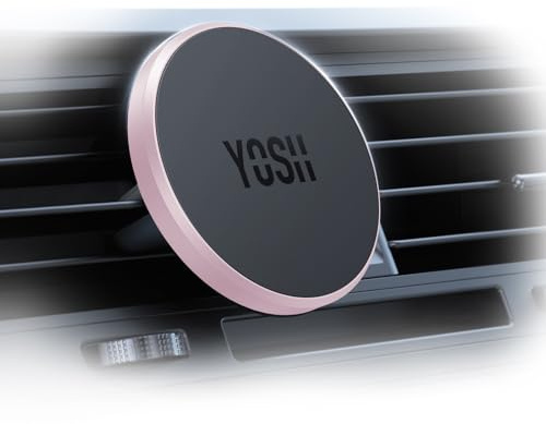 YOSH für MagSafe Autohalterung, Handyhalterung Auto mit N55 Magnet, Ultra-Stabiler Lüftung KFZ Handyhalterung, Magnetische Handyhalter fürs Auto nur für iPhone 17-12 Serie, ohne Metallplatte, Rosa