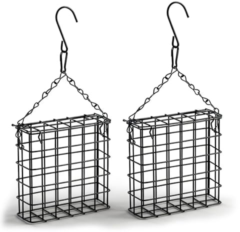 Juego de 2 soportes de material para pájaros, comedero para pájaros silvestres, estación de alimentación con soporte para exteriores y porche, ideal para observación de aves y jardín