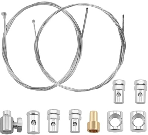 2 Stück 2 Meter Bowdenzug Universal Reparaturset mit 9 Nippeln Schaltzug Gaszug Kupplungszug Notfall Reparatur Kit für Motorräder Mofa Moped Fahrräder Roller Offroad MX Ø1.5mm und Ø2.0mm