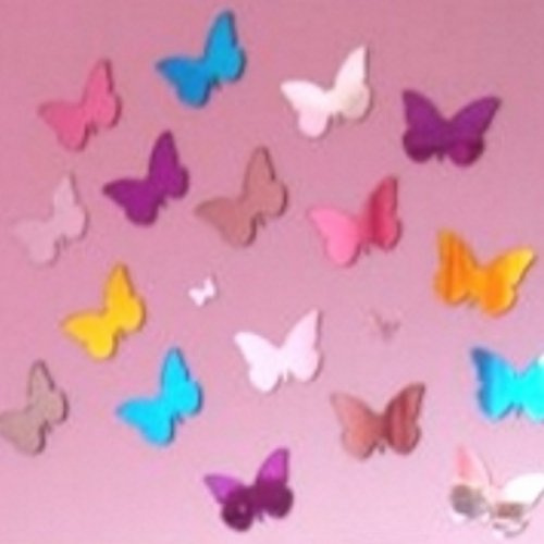 Super Cool Creations Colour Butterfly Mirrors Pack, 16 Pieces | 16 coloured butterfly mirrors, 3mm thick acrylic, Sizes: 3x6cm, 5x4cm, 8x2cm