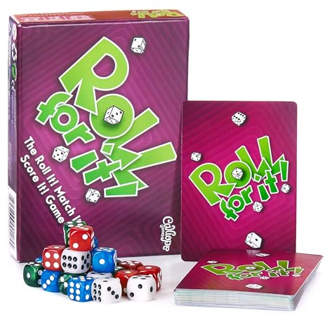 Roll for It! Purple Edition, Fast Dice Rolling Card Game, 2-4 Players