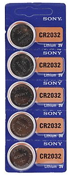 SONY CR2032 3V, hohe Kapazität, Lithium Knopfzellen (5 Stück)