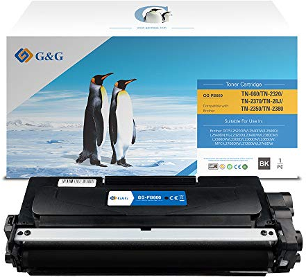 G&G Toner kompatibel zu Brother TN-2320 Schwarz 2600 Seiten, für Brother DCPL2500, 2520,2540, 2560, Brother HLL2300, 2340, 2360, 2365, Brother MFCL2700DN, 2720,2740,
