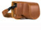 MegaGear MG1302 Panasonic Lumix DMC-GX85, GX80 (12-32mm) Ever Ready - Étui de Protection en Cuir avec Bandoulière, Marron Clair