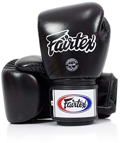 Fairtex BGV1BR Muay Thai Boxhandschuhe Atmungsaktiv für Männer, Frauen, Kinder | MMA, Kickboxen, Fitnessstudio, Training | Hochwertige, leichte & stoßdämpfende Boxhandschuhe(12oz-Schwarz)