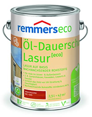 Remmers Öl-Dauerschutz-Lasur [eco] mahagoni, 2,5 Liter, Öko Holzlasur für innen und außen, ökologisch, nachhaltig, vegan, bienenverträglich