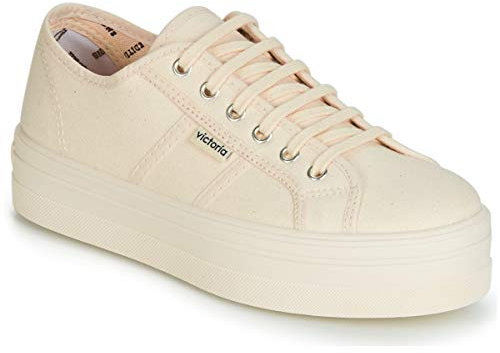 victoria 1110106, Cielo, botín Lona Cordones, Zapatillas Mujer, Beige, 42 EU