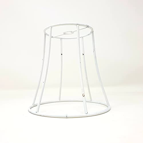 Aufsteck Schirmgestell Lampe Leuchten Retro Vintage weiß Leuchtenschirm Lampenschirm Drahtgestell Kronleuchter (12cm)