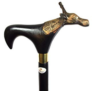 Gehstock Spazierstock Wanderstock Edelholz Messing Knauf Kapitänsstock Giraffe 92cm Walking Stick