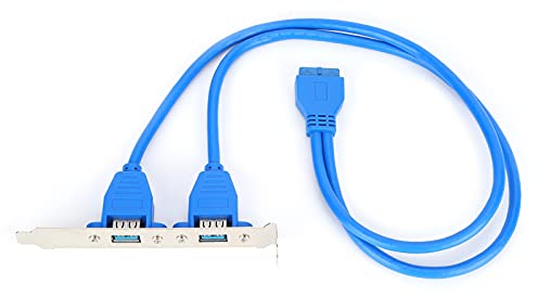 Staffa per Pannello Posteriore USB, Cavo di Prolunga per Cornice Posteriore USB 3.0 a Due Porte da 19 Pin a Doppia Porta Cavo Deflettore di Prolunga Femmina Compatibile con Più Porte della Scheda Madr