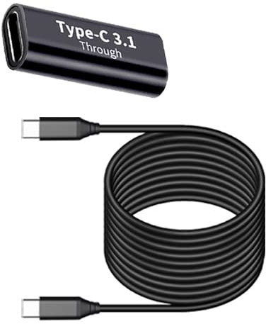 MASIGO 20ft/6m Dash Cam Rear View Camera Extension Cable Kit for A340D A330D - Double The Length of Your Original Rear Camera Cable to 40ft/12M with USB C Female to Female Adapter Included