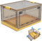 BTGGG Collapsible Storage Box Large 42L Stackable Clear Plastic Wardrobe Storage Box Organizer 49 * 35 * 25cm, 3 Sides Openable for Easy Access, Folding Containers Bin for Books Toys Clothes(Yellow)