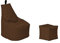 Momiralland Classic Sitzsack XL - XXL mit Hocker Sitzkissen BodenKissen Sessel In- & Outdoor geeignet Gaming Sitzsack für Erwachsene und Kinder… (Braun, XXL - Durchmesser 78 cm)