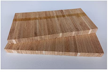 BlackSellig Bastelklötze aus Holz 22 x 8 x160mm Eiche – DIY, Modellbau & Dekoration. Unbehandeltes Naturprodukt, vielseitig nutzbar für kreative Projekte und Handwerksideen. (40 Stück)