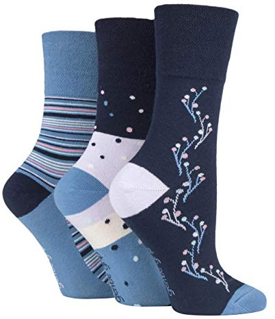Gentle Grip - 6 Pairs of Cotton Rich Everyday Ladies Non Elastic Socks | Soft Top (4-8 UK