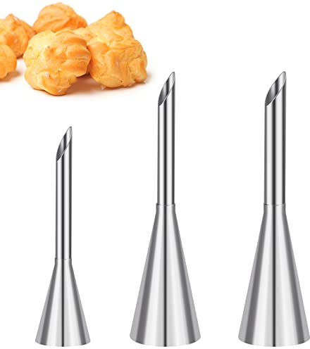 3 Stück Kuchen Spritztüllen, Creme Spritzbeutel Nozzle, für Cupcake Puffs Füllung Sahne Marmelade