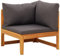 puraday Ecksofa mit Dunkelgrauen Kissen Massivholz Akazie Lounge Gartenmöbel Set Outdoor Sofa Terassenmöbel Balkon Sofa Gartenmöbel Zum Entspannen Und Genießen des Wetters Stilvolles Design