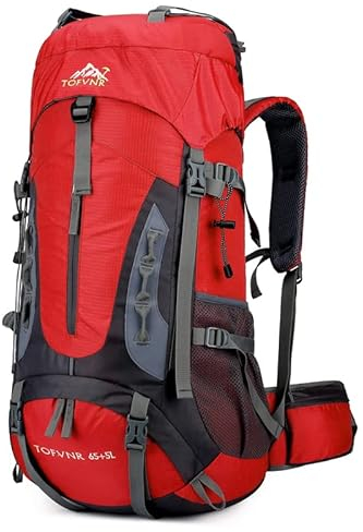 Wanderrucksack 70L Trekkingrucksack Rucksack Reiserucksack Campingrucksack der Großen Kapazität & mit Regenschutz, für Damen Herren Backpacking