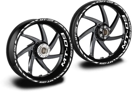 Adesivi cerchi moto compatibile con yamaha mt09 mt-09 bianchi