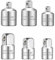 6 Pièces Adaptateur Douille, Adaptateur pour Impact Réducteur, Adaptateur à Cliquet /4 vers 3/8, 3/8 vers 1/4, 3/8 vers 1/2, 1/2 vers 3/8 pour Douilles à Cliquet(Argent)